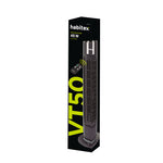 Caja de embalaje del ventilador de torre Habitex VT50 45W con especificaciones técnicas visibles