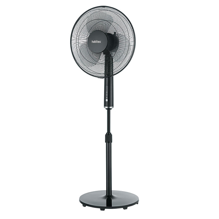 Ventilador de pie Habitex VTM40 negro con base redonda y altura ajustable