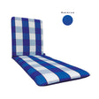 Cojín Tumbona Exterior Antimanchas Azul y Blanco 185x55x6 cm