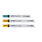 Detalle de las hojas de sierra RU118A para metal y RU111D/RU111C para madera Ratio ProSeries.