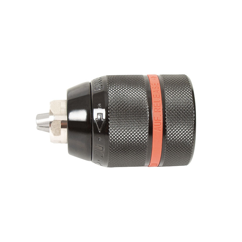 Perfil lateral del portabrocas automático RATIO 6814 mostrando el diseño moleteado para mejor agarre.