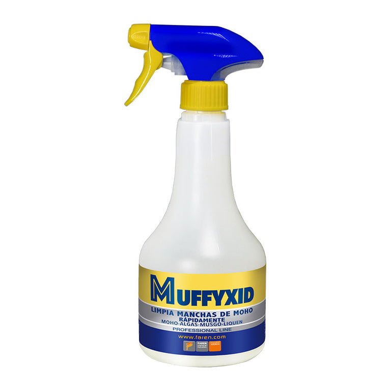 Botella pulverizadora de 500ml de limpiador antimoho Faren Muffyxid para eliminar manchas de moho y algas.