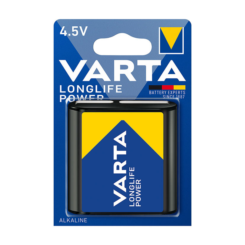 Pila alcalina VARTA Longlife Power de 4.5V 3LR12 para linternas y aplicaciones especiales de ferretería.