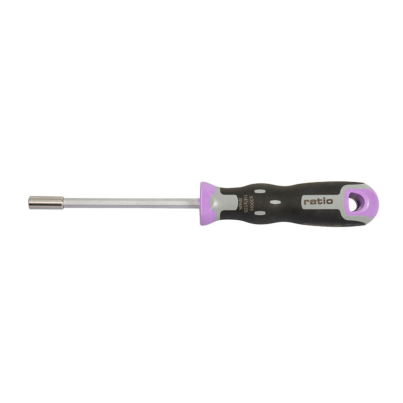 Destornillador portapuntas magnético RATIO 6300 con mango ergonómico trimaterial y varilla de acero CrMoVA.