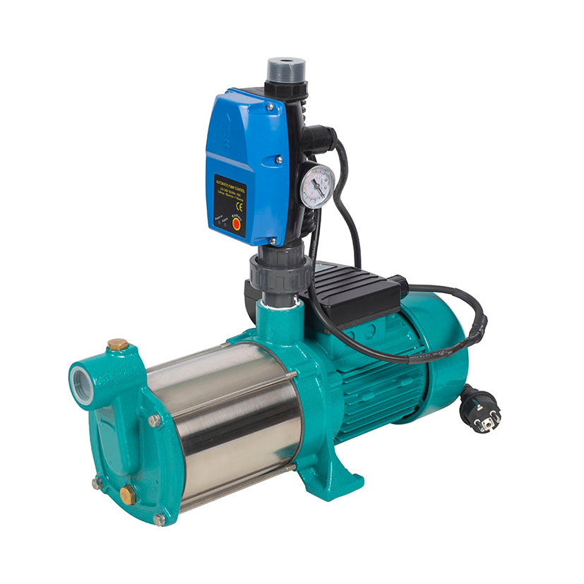 Grupo de presión Hidrobex MH120 con controlador automático IMATIC azul y cuerpo de acero inoxidable