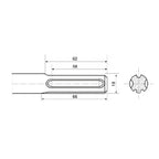 Esquema técnico de inserción SDS-Max con cotas de 18mm y detalles de anclaje