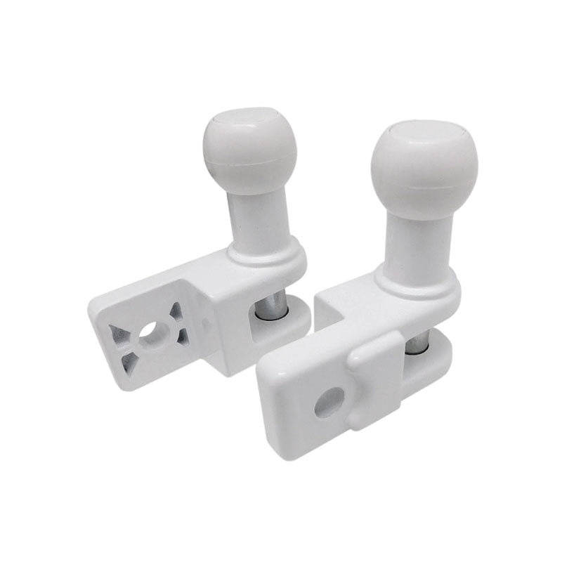 Juego de dos soportes blancos MICEL TLD01 para barandilla de toldo stor en aluminio