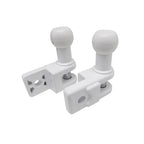 Juego de dos soportes blancos MICEL TLD01 para barandilla de toldo stor en aluminio