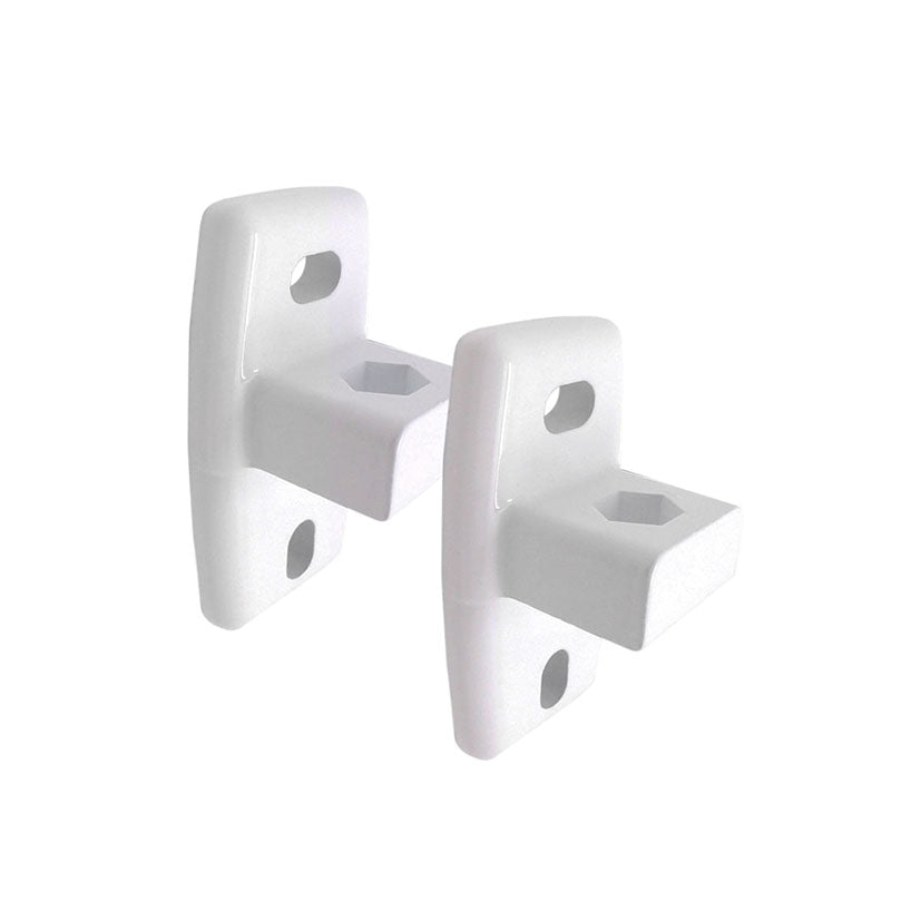 Juego de dos soportes de pared para brazo de toldo MICEL TLD02 en aluminio blanco.