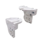 Pareja de soportes para eje de toldo MICEL TLD03 fabricados en aluminio blanco de alta resistencia.