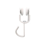 Polea blanca MICEL TLD18 para riel de cortina de toldo con gancho de acero