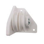 Polea frontal para pérgola MICEL TLD19 en nylon blanco con tres canales para cuerda
