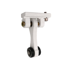 Polea corredera blanca MICEL TLD21 de 60mm para riel de pérgola con doble rodamiento.