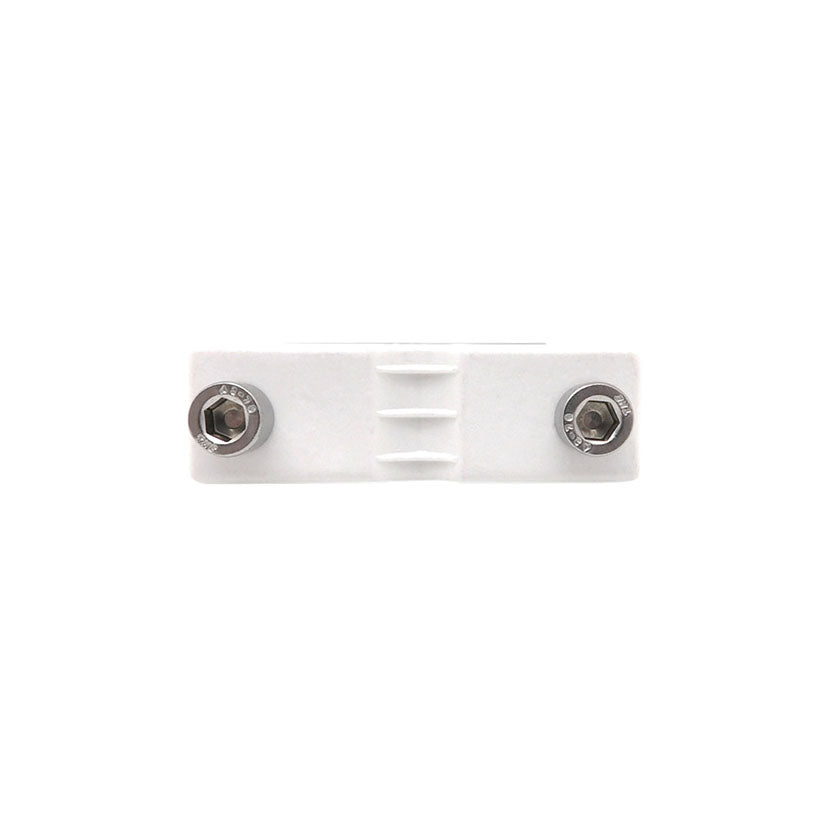 Pisacuerda blanco para pérgola MICEL TLD22 con dos tornillos de fijación Allen.