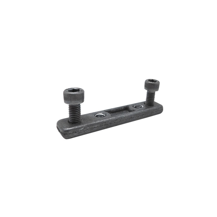 Regleta pletina MICEL TLD25 de zamak con tornillos Allen M6 para perfil de carga de toldo.