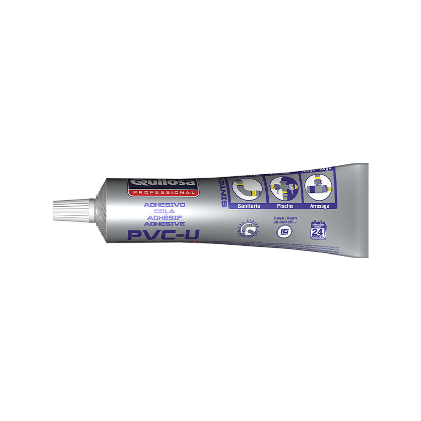 Tubo de cola para PVC rígido y flexible Quilosa Sintex de 125 ml para fontanería y riego