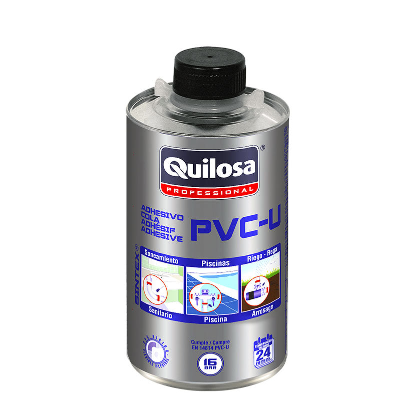 Bote de adhesivo para PVC-U Quilosa Sintex de 250 ml para tuberías de presión y saneamiento