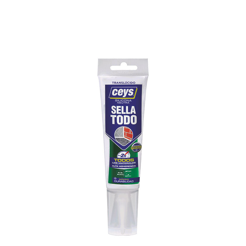 Tubo silicona neutra CEYS Sella Todo translúcida 125ml para interior y exterior