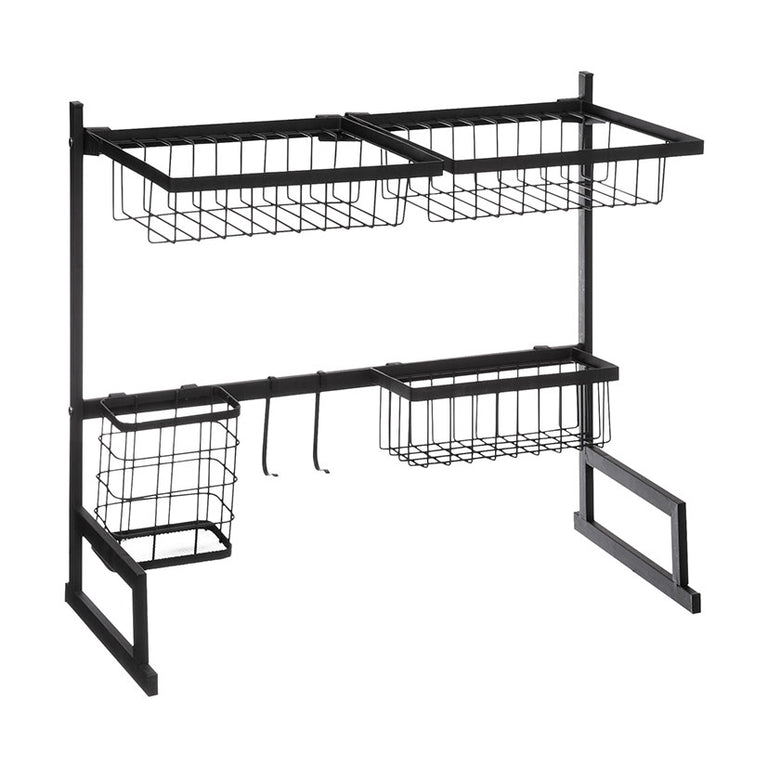 Organizador de fregadero 5FIVE Mayaj completo en metal negro con estantes y ganchos