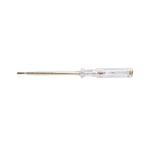 Destornillador buscapolos RATIO 1664H2 de 3,5x190 mm con mango transparente y punta plana.