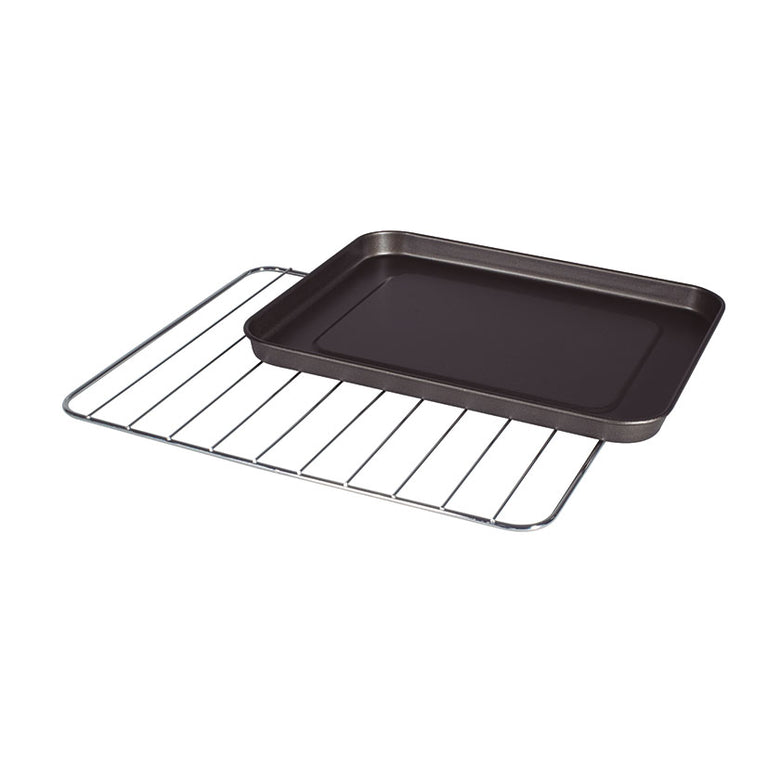 Accesorios incluidos para horno Habitex: bandeja de horneado negra y rejilla metálica