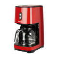 Cafetera de goteo Habitex Vintage roja de 900W con jarra de cristal de 1,5 litros.