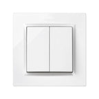 Interruptor conmutador doble Simon Serie 10 diseño cuadrado blanco