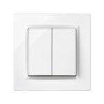 Interruptor conmutador doble Simon Serie 10 diseño cuadrado blanco