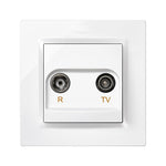 Toma de televisión y radio Simon Serie 10 blanca para empotrar