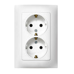 Base de enchufe doble Schuko Simon Serie 10 blanca