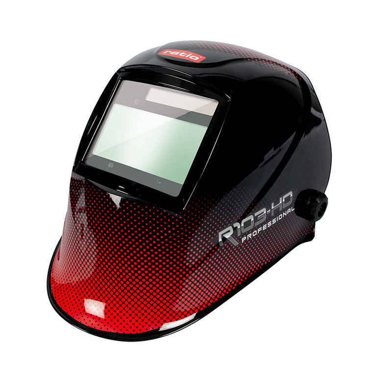 Pantalla de soldadura electrónica RATIO R103-HD diseño profesional negro y rojo