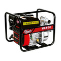 Motobomba de gasolina Campeón MRX-50 con motor de 4 tiempos y chasis tubular negro para riego profesional