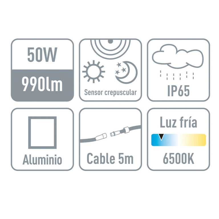 Foco Solar Led Duolec Mercurio Duolec — Lámparas Exterior