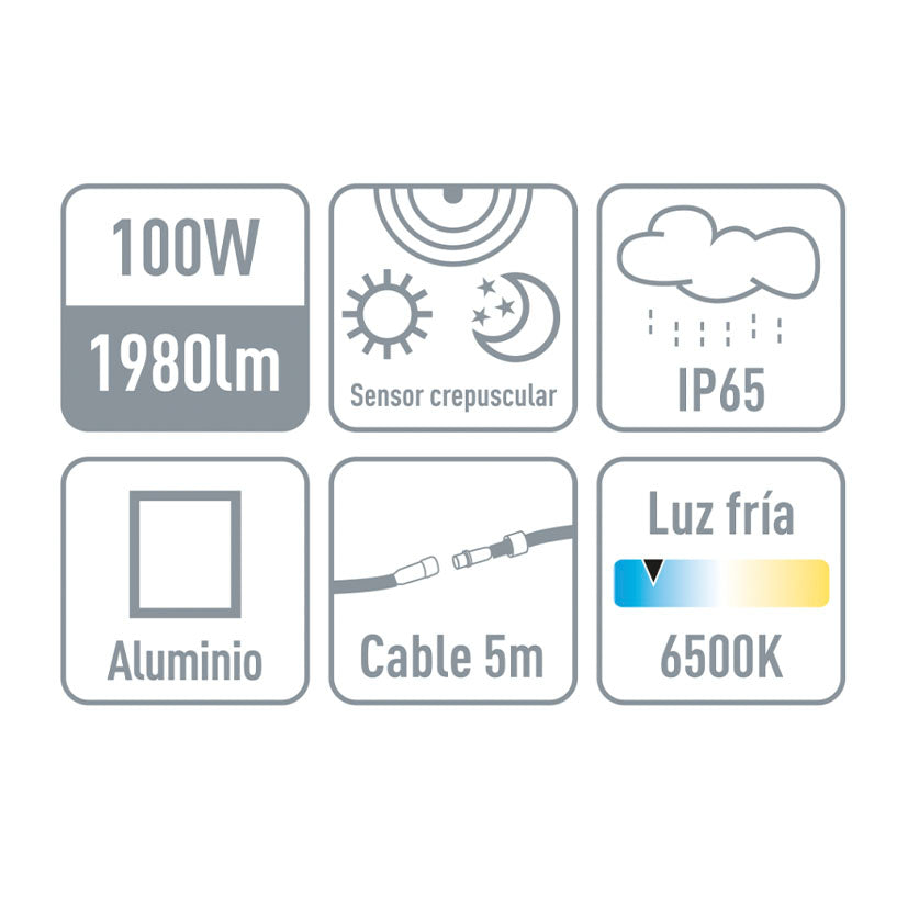 Foco Solar Led Duolec Mercurio Duolec — Lámparas Exterior