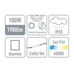 Foco Solar Led Duolec Mercurio Duolec — Lámparas Exterior