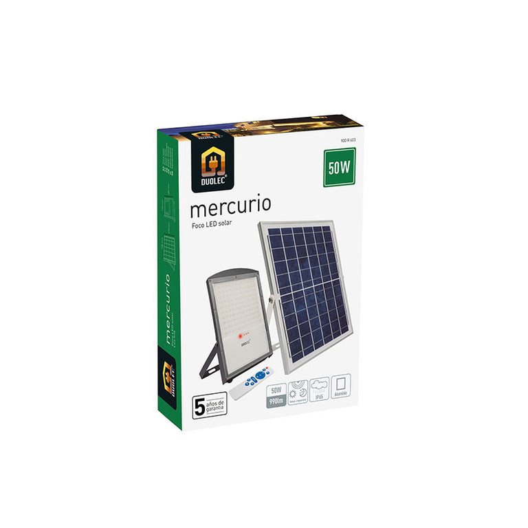 Foco Solar Led Duolec Mercurio Duolec — Lámparas Exterior