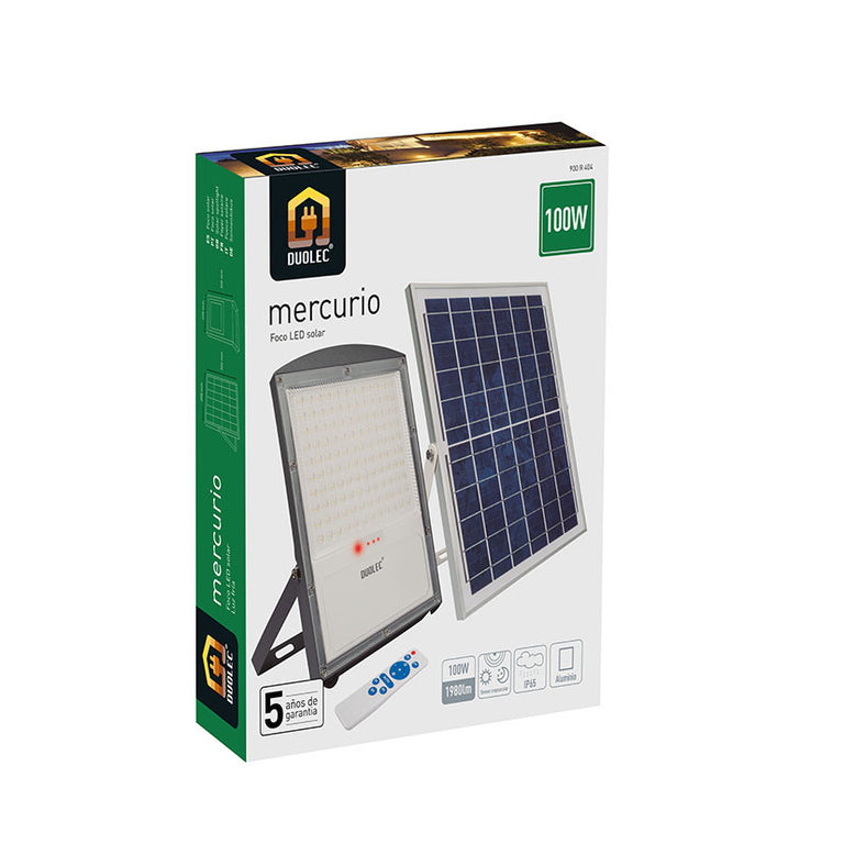 Foco Solar Led Duolec Mercurio Duolec — Lámparas Exterior