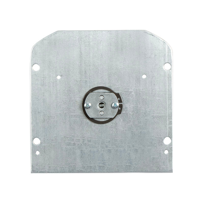 Mecanismo posterior de la placa de cerradura MOIA Serie 400 mostrando el sistema de fijación.
