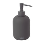 Dosificador de jabón líquido TATAY Soft gris antracita en cerámica mate con bomba de presión.