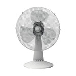 Vista frontal de ventilador Habitex SO40 blanco mostrando las aspas y el cabezal oscilante