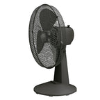 Ventilador de sobremesa Habitex SO40 color negro con base circular y botones de control