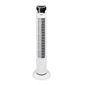 Ventilador de torre HABITEX VT60 color blanco con diseño vertical estilizado y base circular estable.