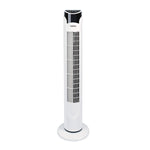 Ventilador de torre HABITEX VT60 color blanco con diseño vertical estilizado y base circular estable.