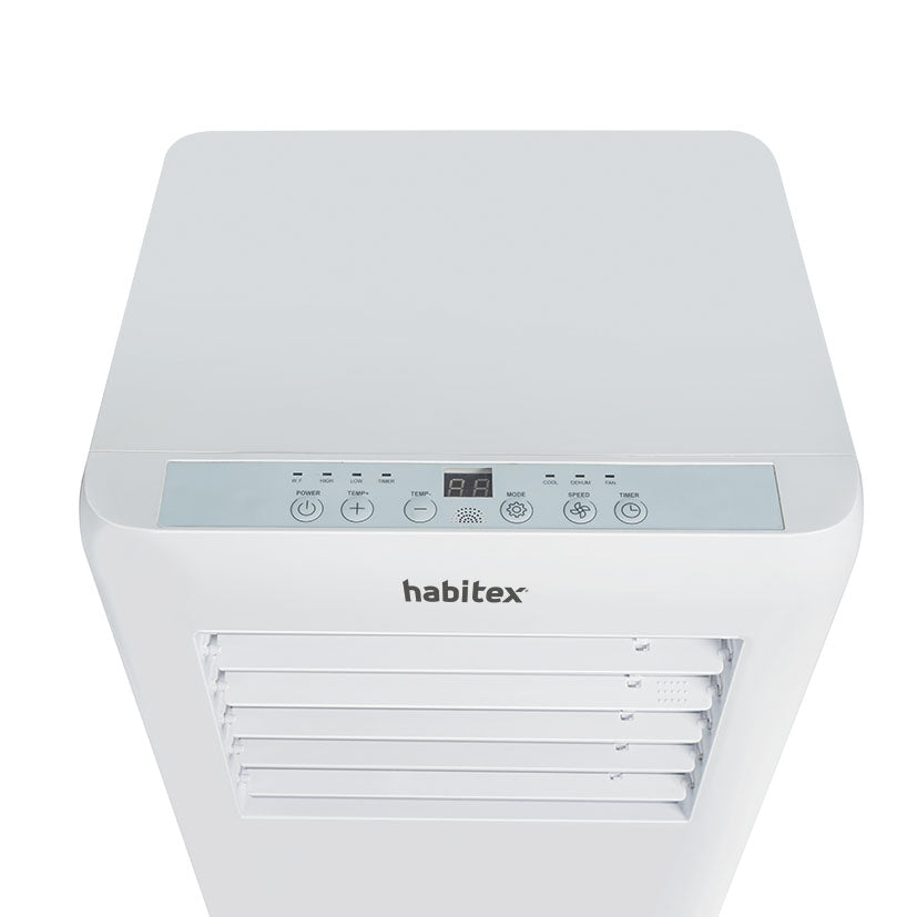 Panel de control digital superior del aire acondicionado Habitex AC7000 con botones táctiles