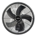 Vista frontal del ventilador de pared Habitex VTP-55 mostrando sus 5 aspas negras y diseño circular.