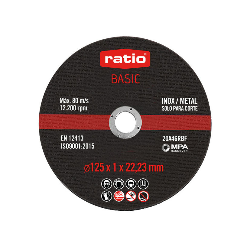Pack Discos Corte Inox/metal Ratio Basic Ratiobasic — Discos Corte