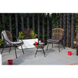 Conjunto de Jardín Bistro - 2 Sillones y Mesa de Cristal