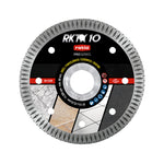 Disco diamantado RATIO RKTX10 de 115mm con segmento de 10mm y orificios de refrigeración.