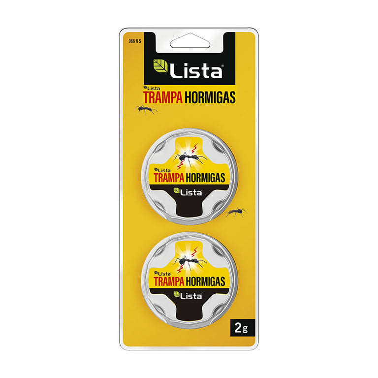 Blíster de 2 trampas de gel para hormigas marca Lista con cebo insecticida de 2 gramos cada una
