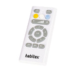 Mando a distancia ergonómico Habitex para control de ventilador, luz LED y temporizador.